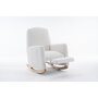 Voir la diapositive 4 : MERAX Fauteuil à Bascule Rocking Chair Avec Repose-pieds Extensible Blanc