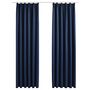 Voir la diapositive 2 : VIDAXL Rideaux occultants avec crochets 2 pcs Bleu 140x225 cm