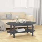 VIDAXL Table basse Gris 110x55x45 cm Bois massif de pin