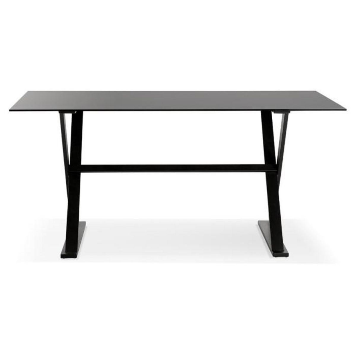 Paris Prix Table Design en Verre  Trinidad  160cm Noir