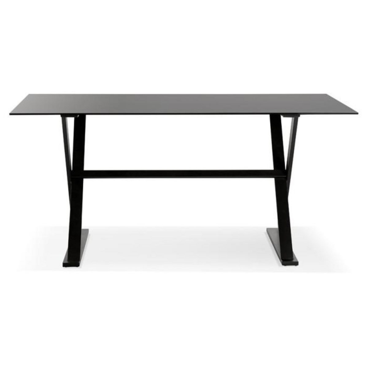 Paris Prix Table Design en Verre  Trinidad  160cm Noir