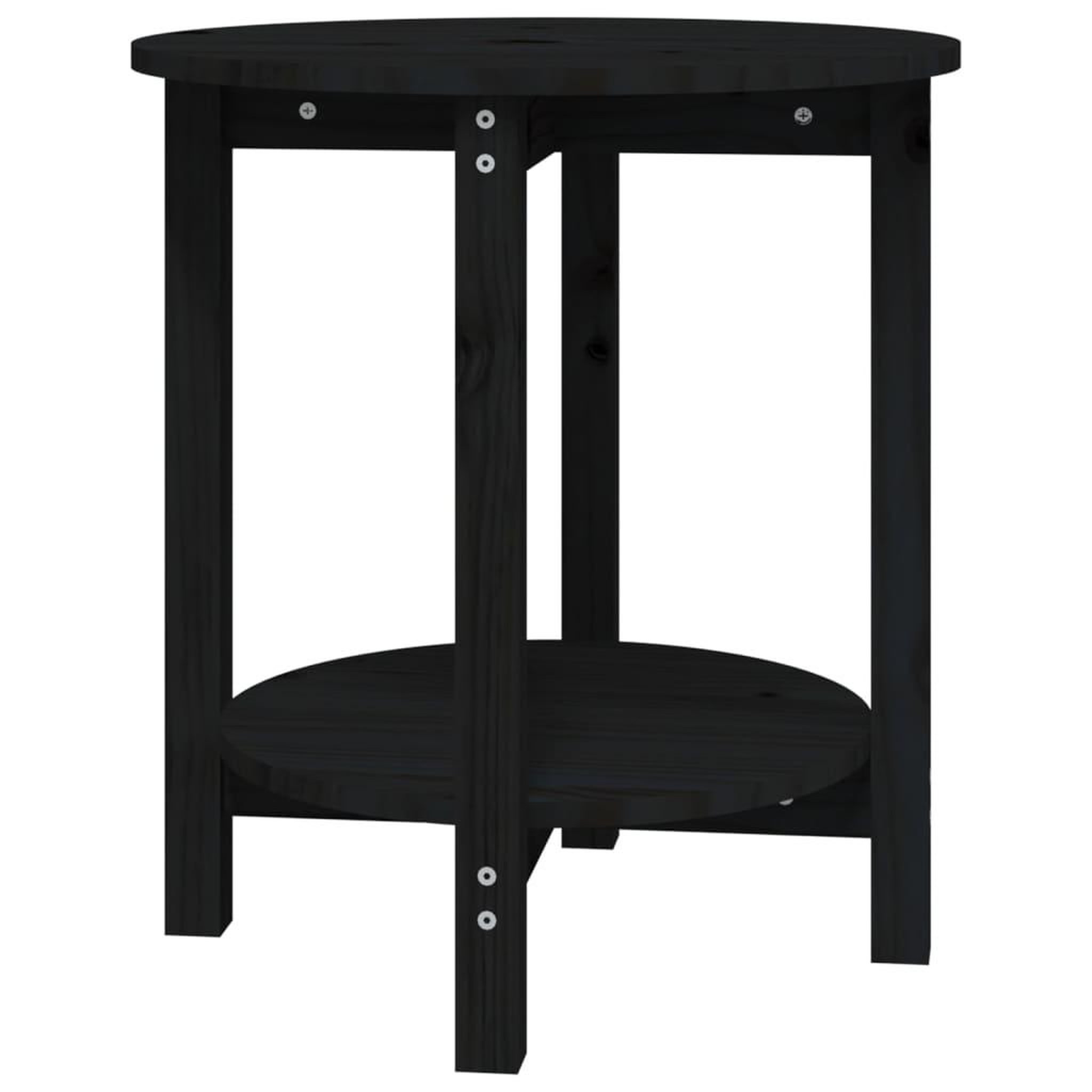 Voir la diapositive 2 : VIDAXL Table basse Noir Ø 55x60 cm Bois massif de pin