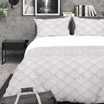 SOLEIL D'OCRE Parure housse de couette 3D microfibre LAYA, par Soleil d'Ocre. Coloris disponibles : Gris