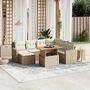 Voir la diapositive 1 : VIDAXL Salon de jardin avec coussins 8 pcs beige resine tressee