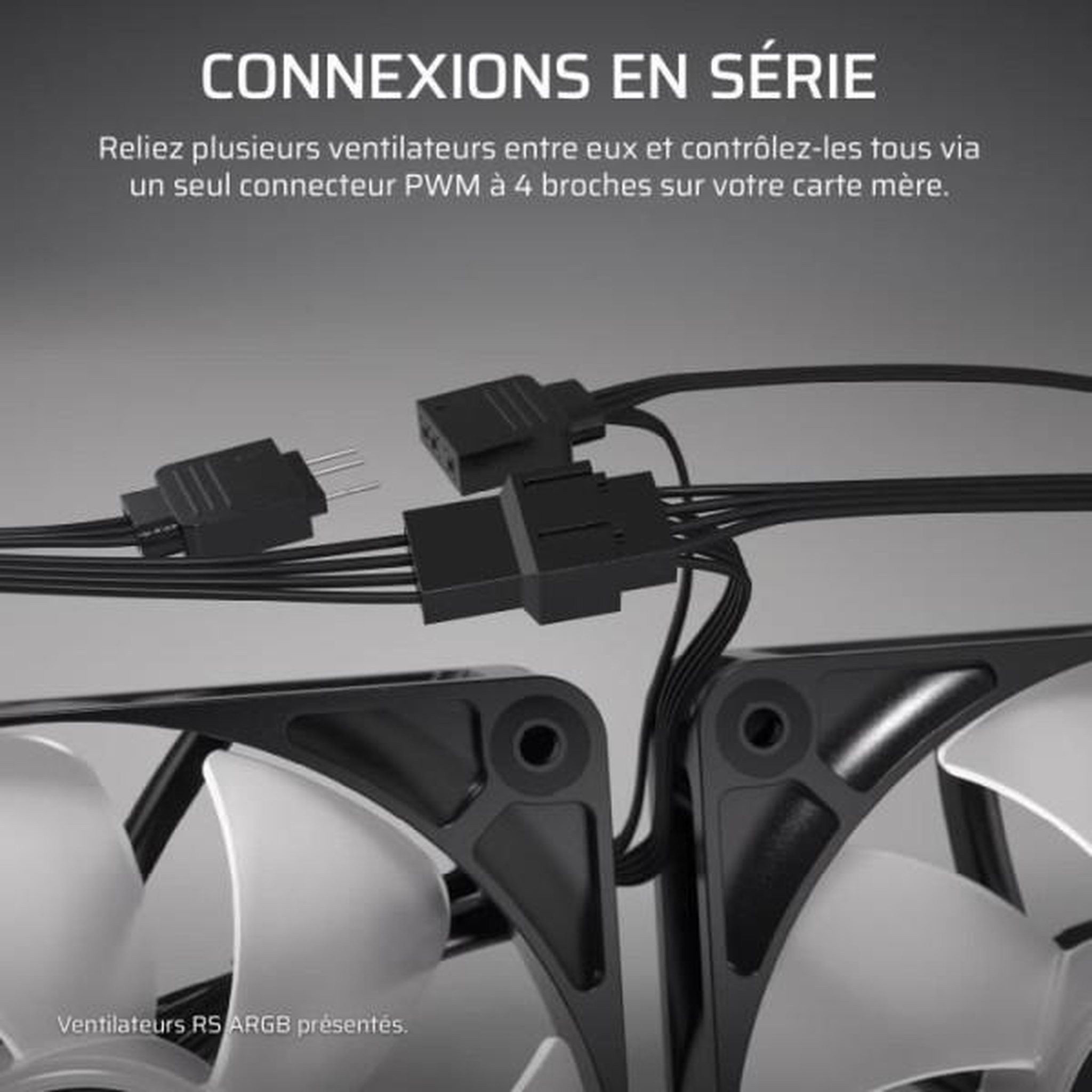 Voir la diapositive 3 : Corsair Ventilateur PWM 140mm - CORSAIR - RS140 - Blanc