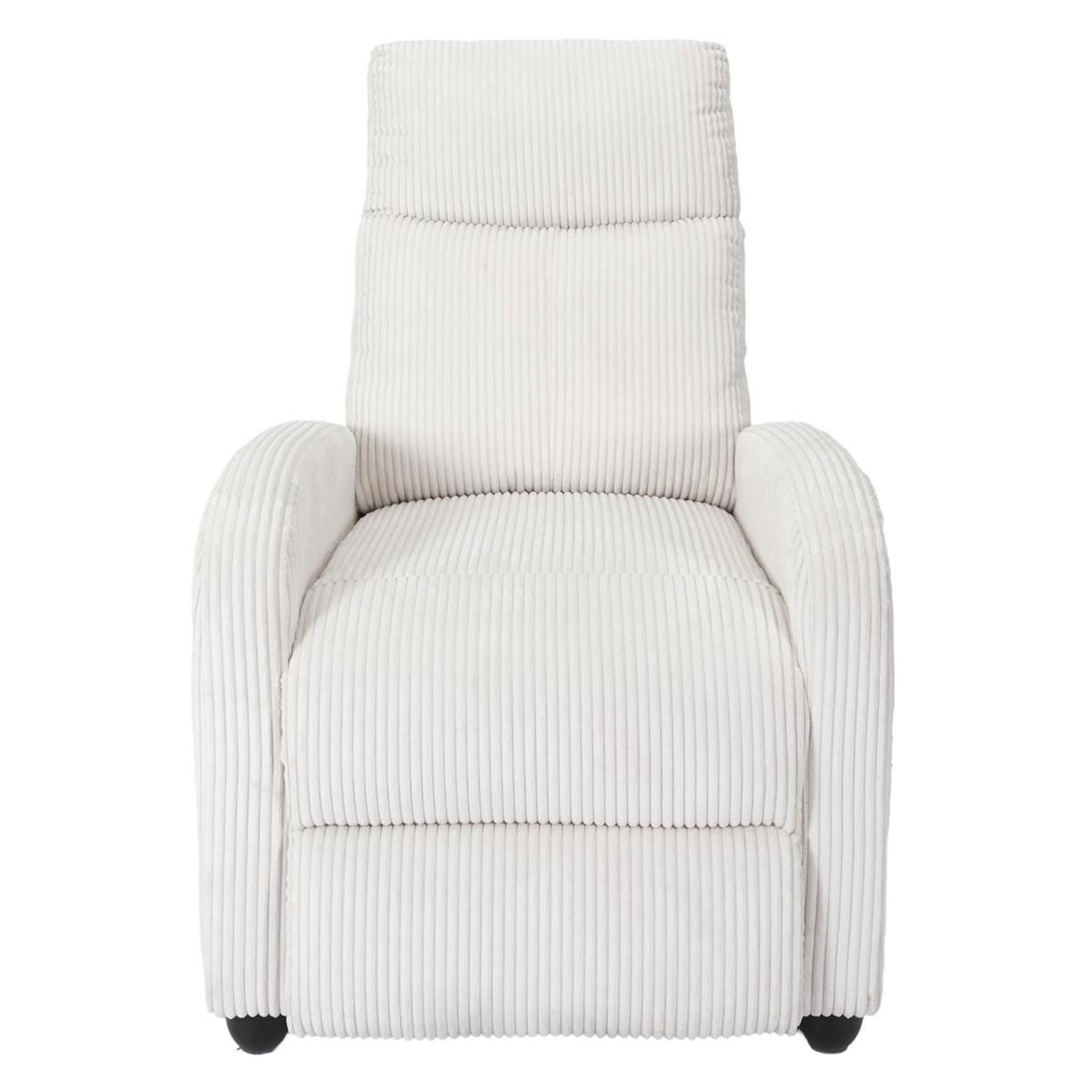 Voir la diapositive 2 : The Home Deco Factory Fauteuil de relaxation côtelé  scott  100cm beige