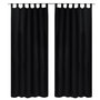 Voir la diapositive 1 : VIDAXL 2 pcs Rideau a Passant Micro Satin Noir 140 x 245 cm