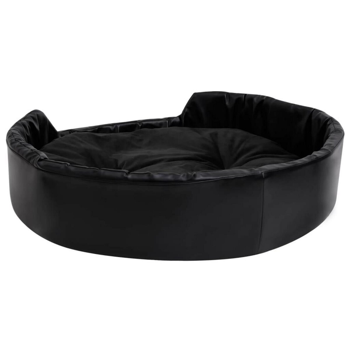 VIDAXL Lit pour chiens Noir 90x79x20 cm Peluche et similicuir