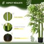 Voir la diapositive 5 : HOMCOM Bambou artificiel H.1,40m 6 pieds 780 feuilles denses réalistes pot inclus vert