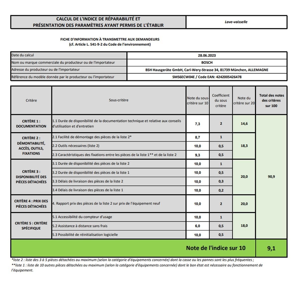 BOSCH Lave-vaisselle 60cm 14 couverts 40db blanc - SMS6ECW04E