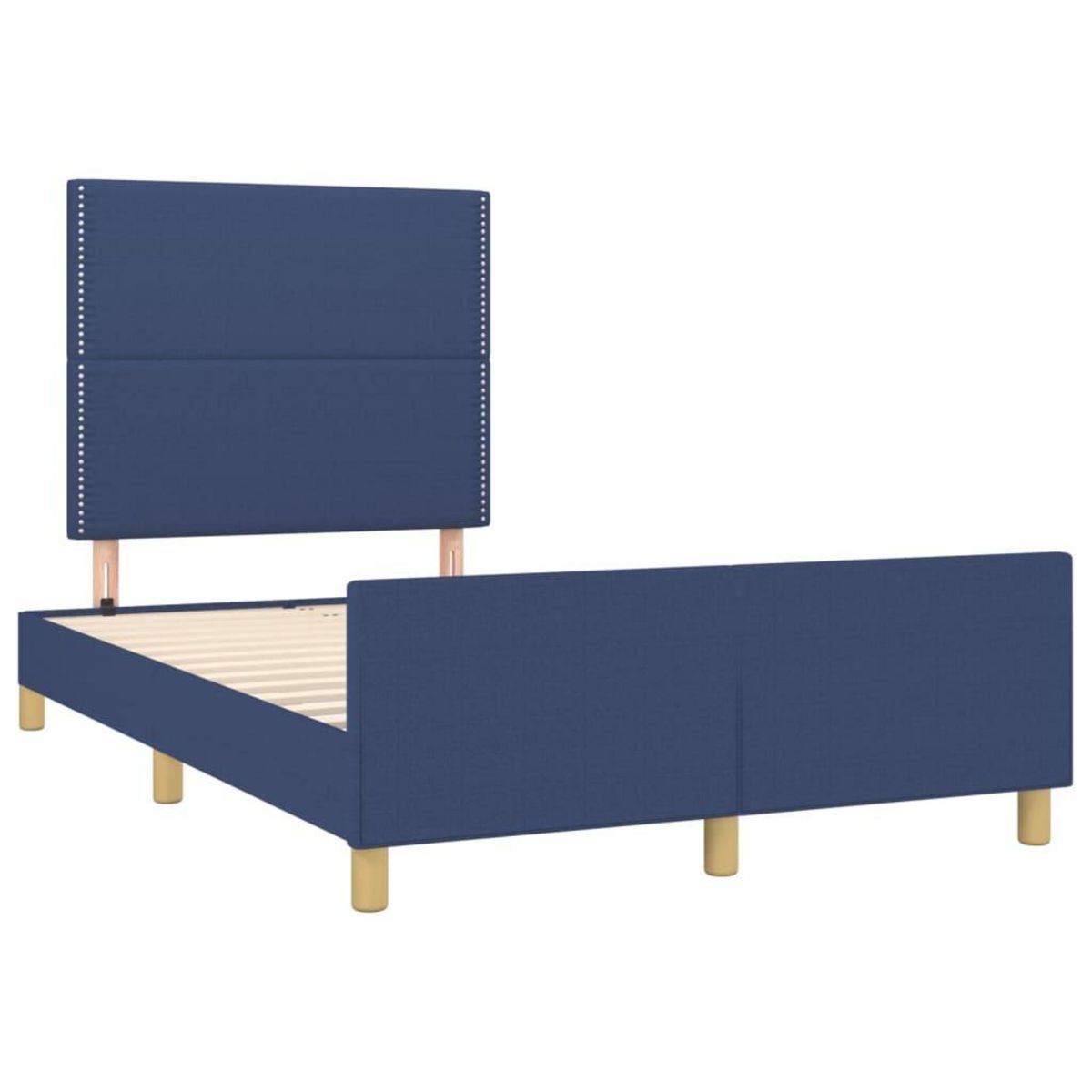 VIDAXL Cadre de lit sans matelas bleu 120x200 cm tissu
