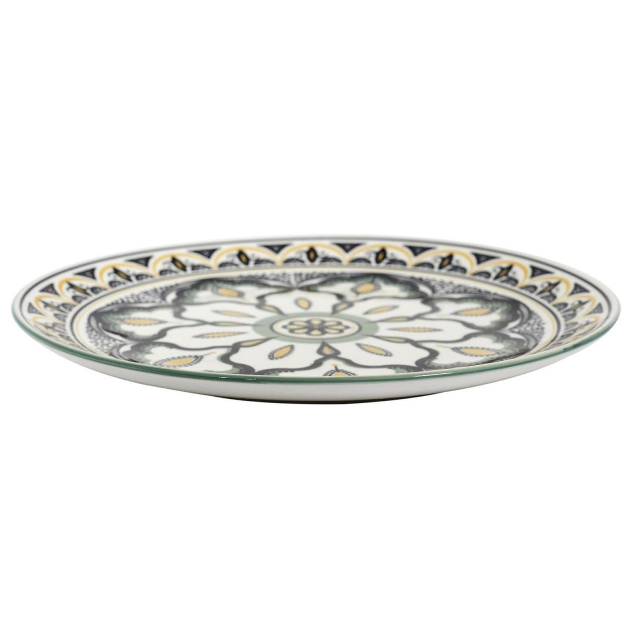 Voir la diapositive 2 : The Home Deco Factory Lot de 6 assiettes plates  mandala  26cm vert