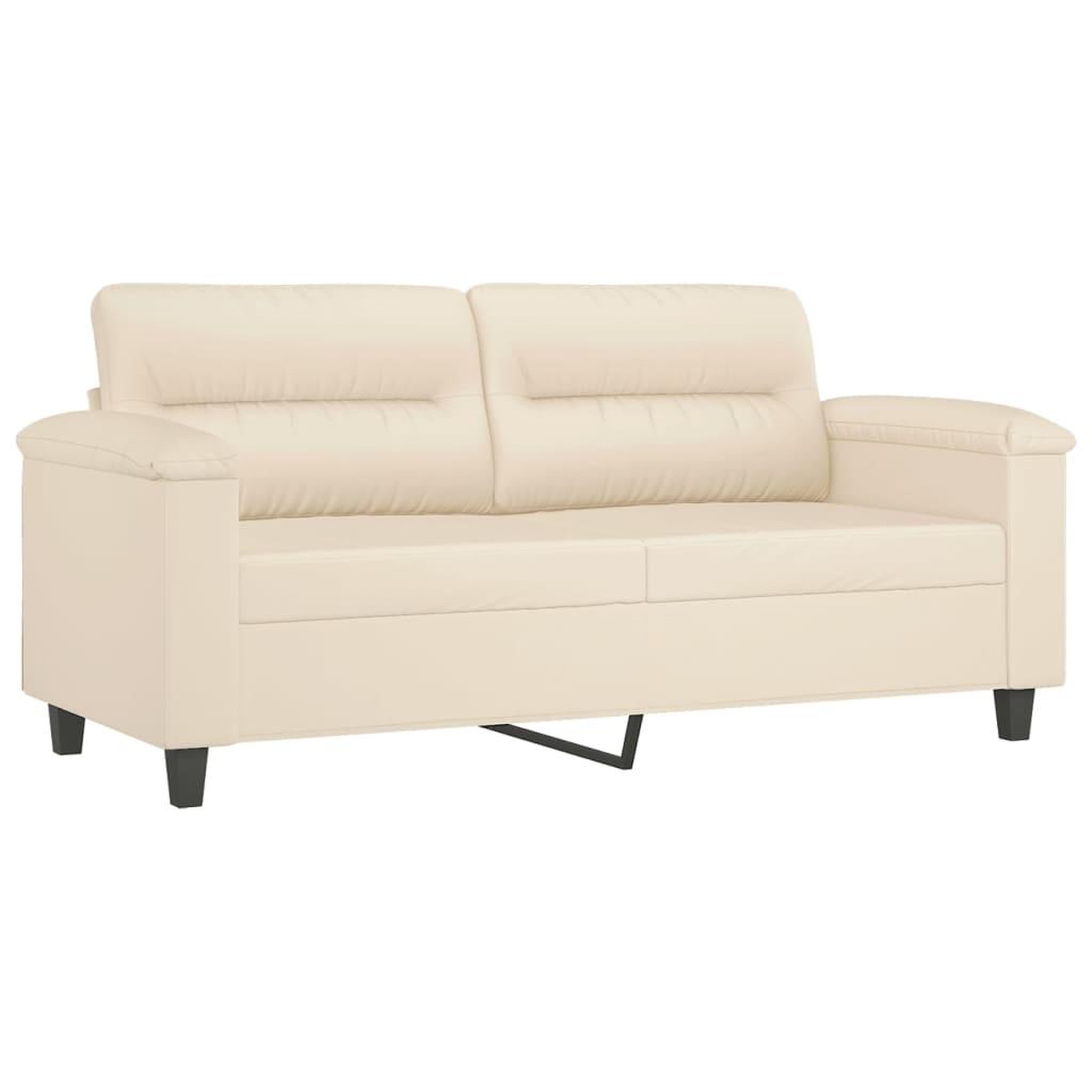 Voir la diapositive 4 : VIDAXL Canape 2 places avec oreillers beige 140 cm tissu microfibre