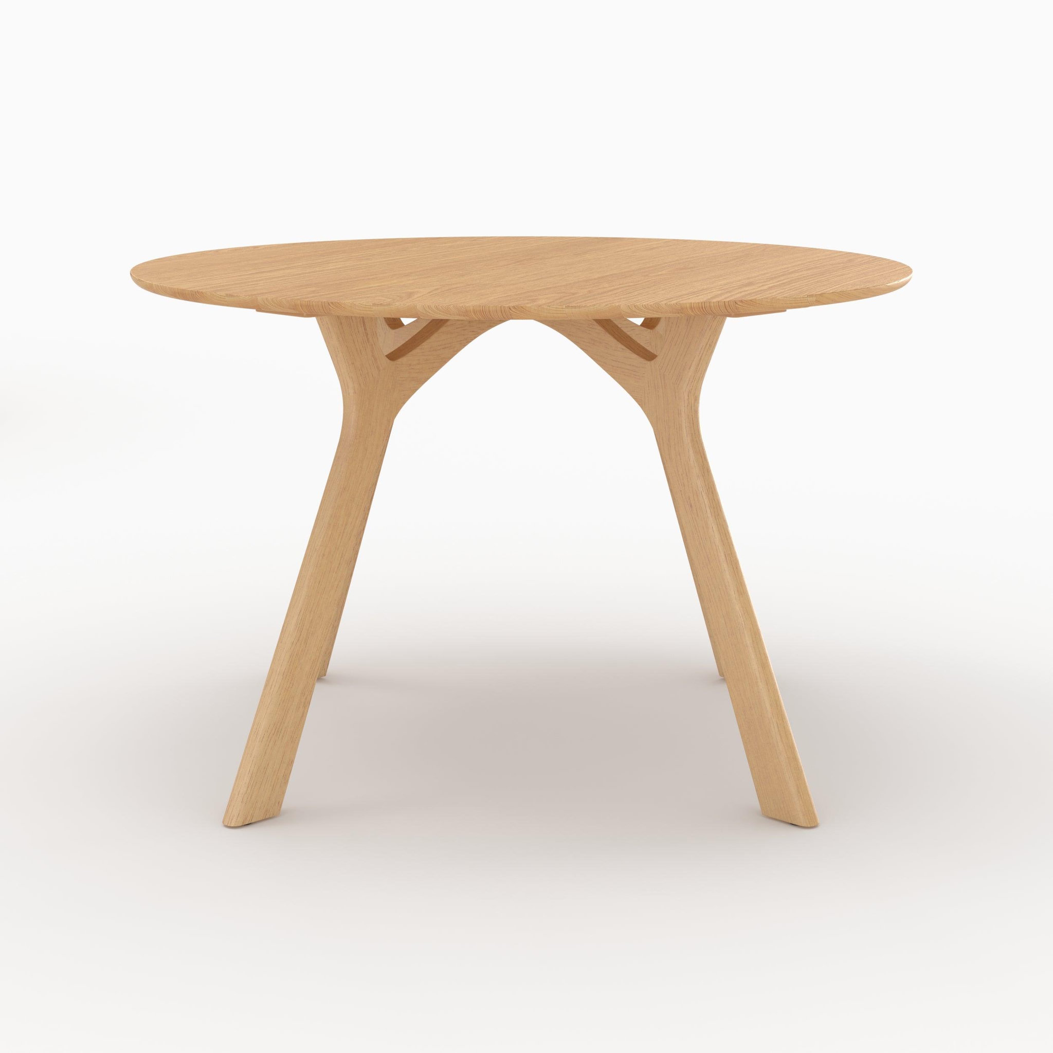 Voir la diapositive 3 : MAISON PAVANE Table ronde 4 personnes en bois d'hévéa massif et placage d120 cm-izzi