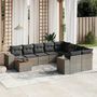 Voir la diapositive 1 : VIDAXL Salon de jardin avec coussins 10 pcs gris resine tressee