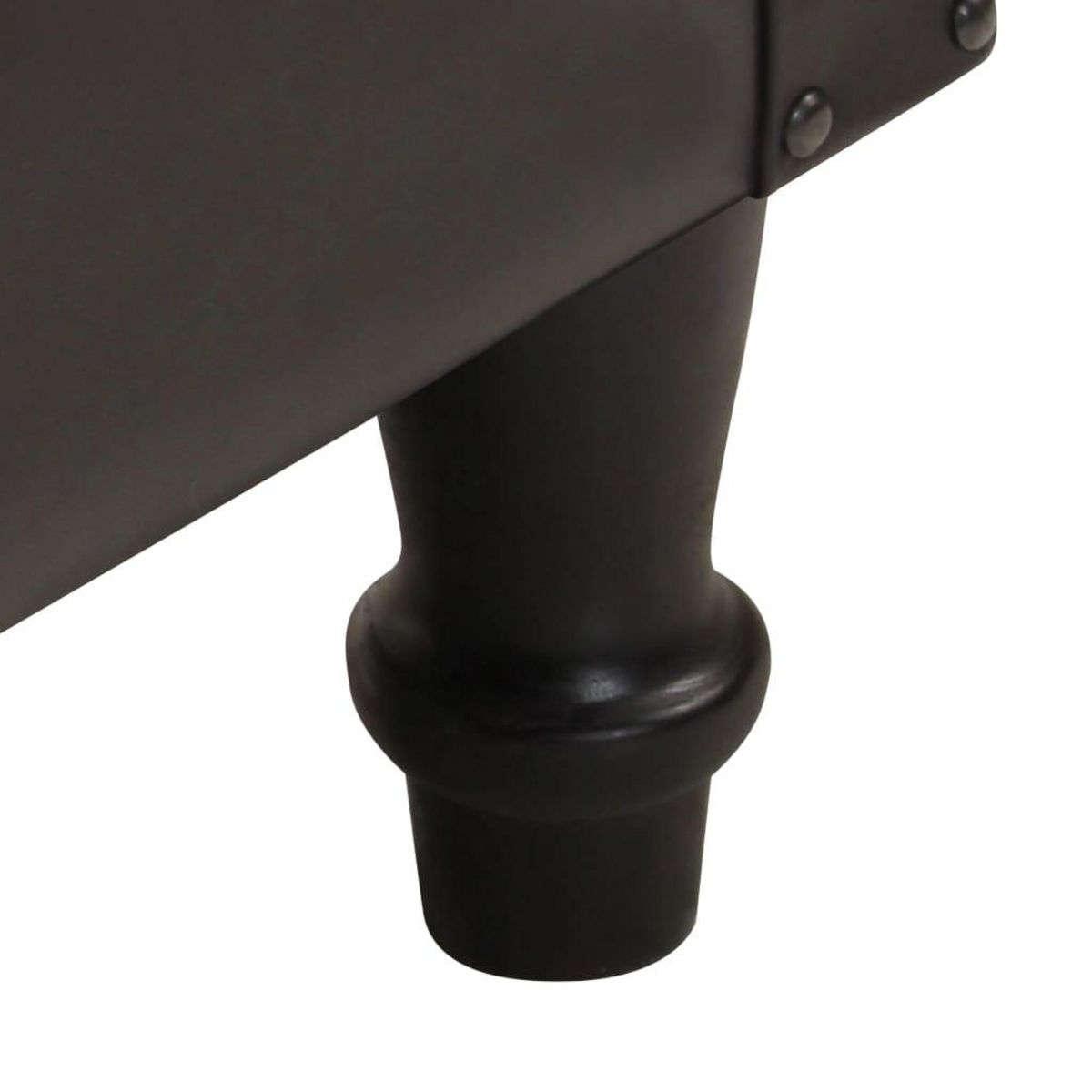 VIDAXL Chaise cabriolet Noir Cuir veritable et bois de manguier massif