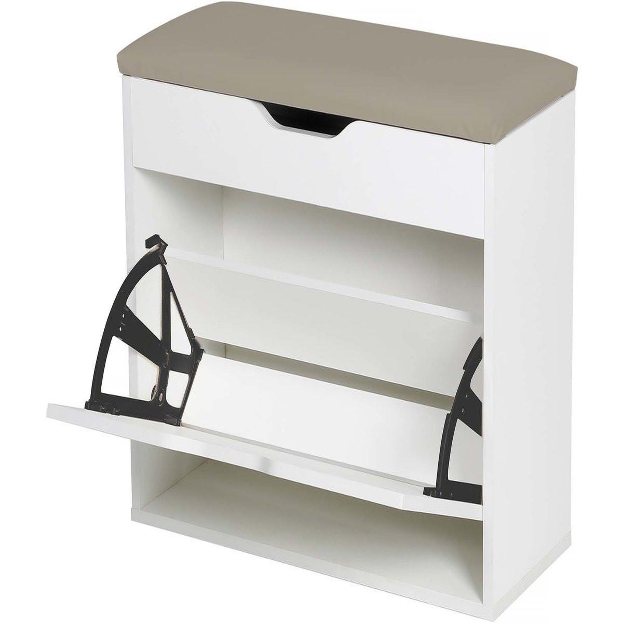 Voir la diapositive 3 : Habitat et Jardin Meuble à chaussures  wade  - 60 x 23.8 x 68 cm - blanc