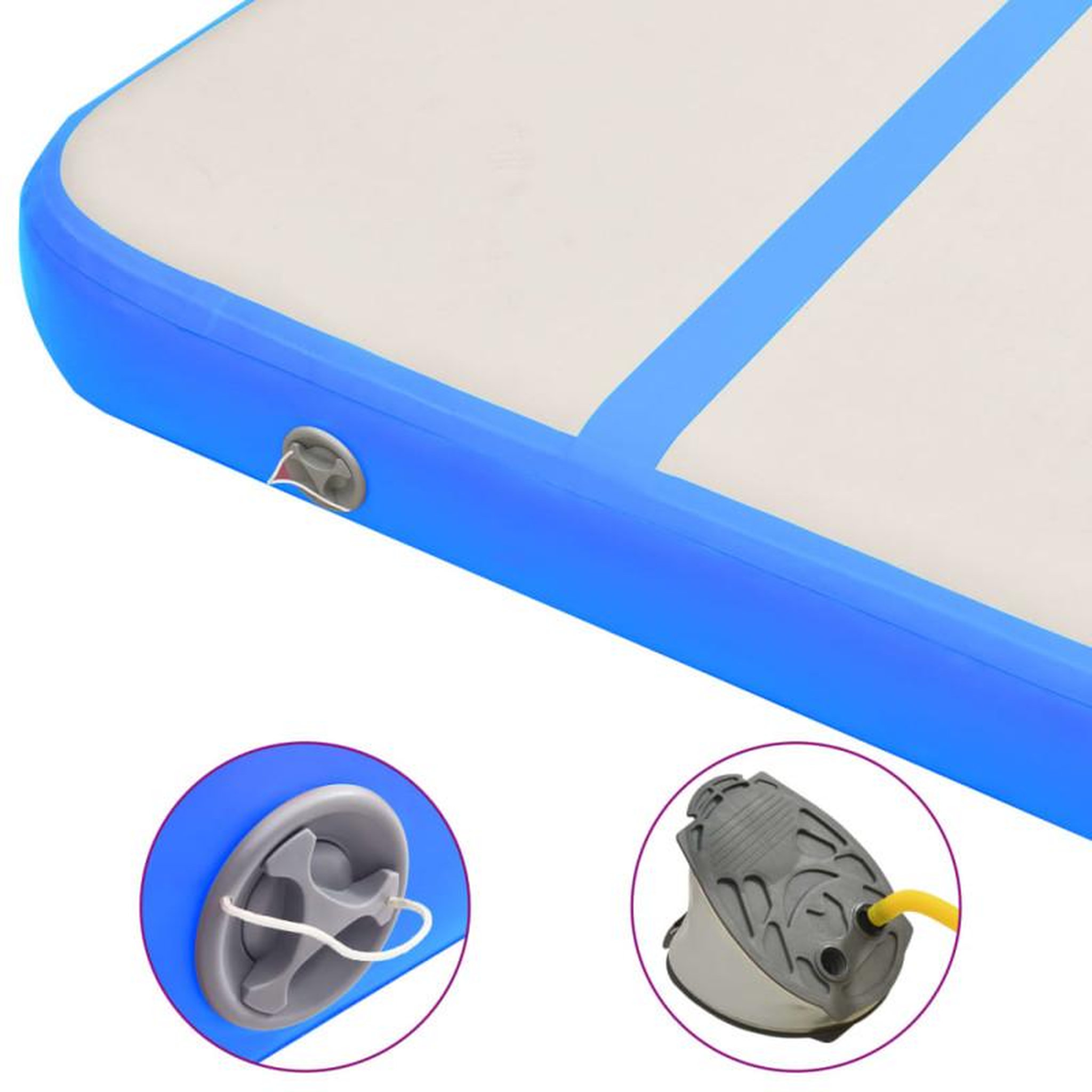 Voir la diapositive 6 : VIDAXL Tapis gonflable de gymnastique avec pompe 700x100x15cm PVC Bleu