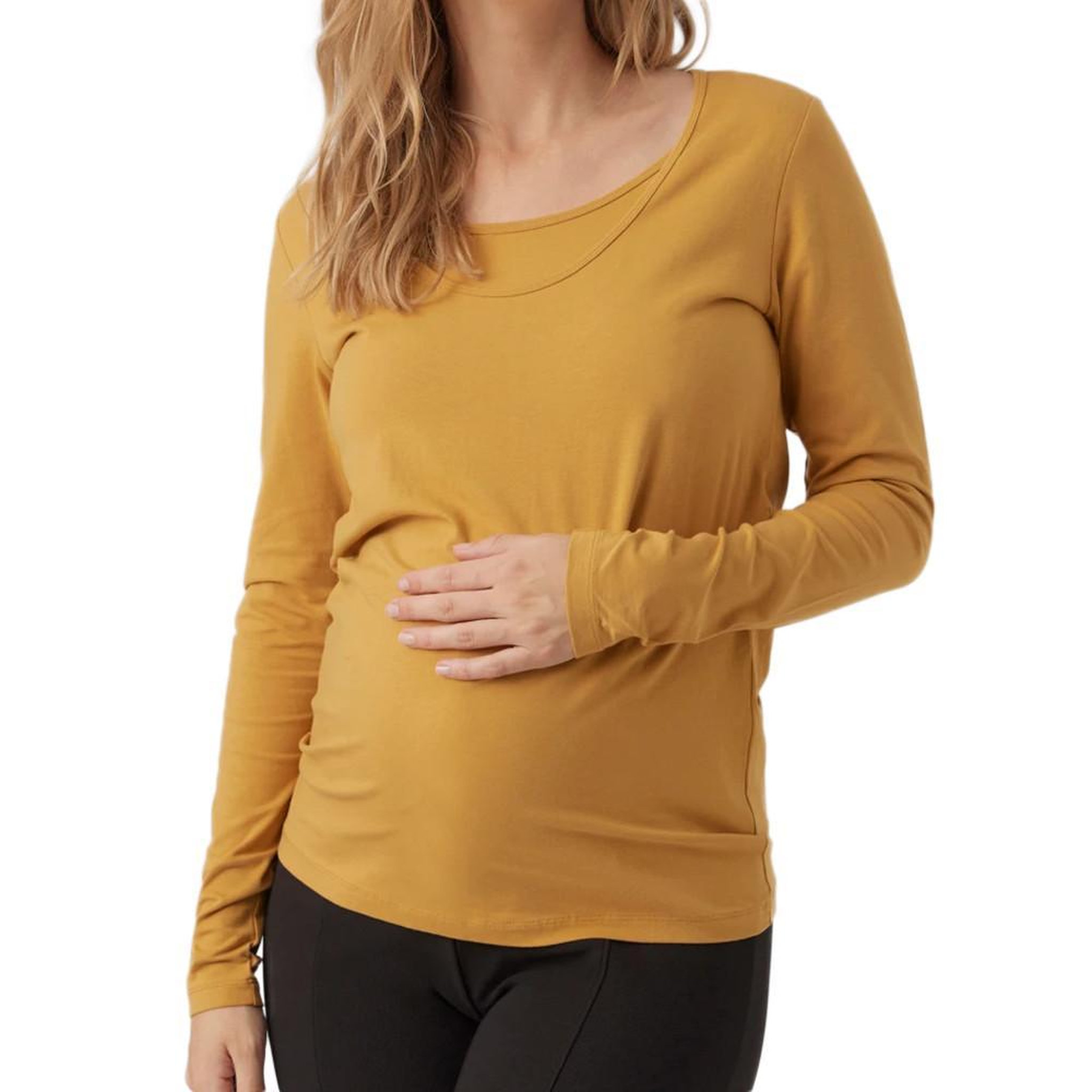MAMALICIOUS T shirt de Grossesse Manches Longues  Mamalicious Emma. Coloris disponibles : Jaune