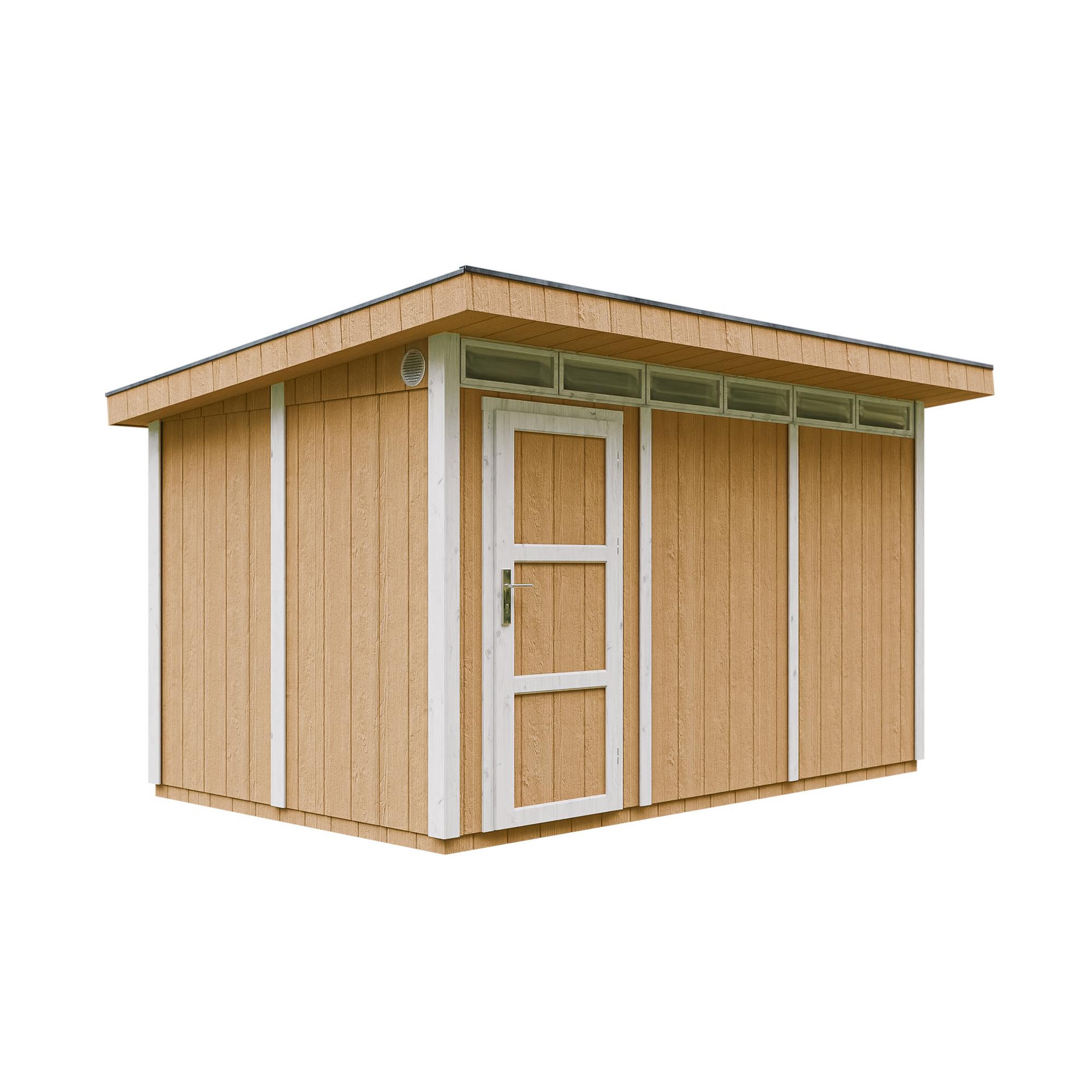 Voir la diapositive 1 : TIMBELA Abri de Jardin Qualité Premium 9m²L412xL279xH237cm avec sol, bardeaux bitumineux M904