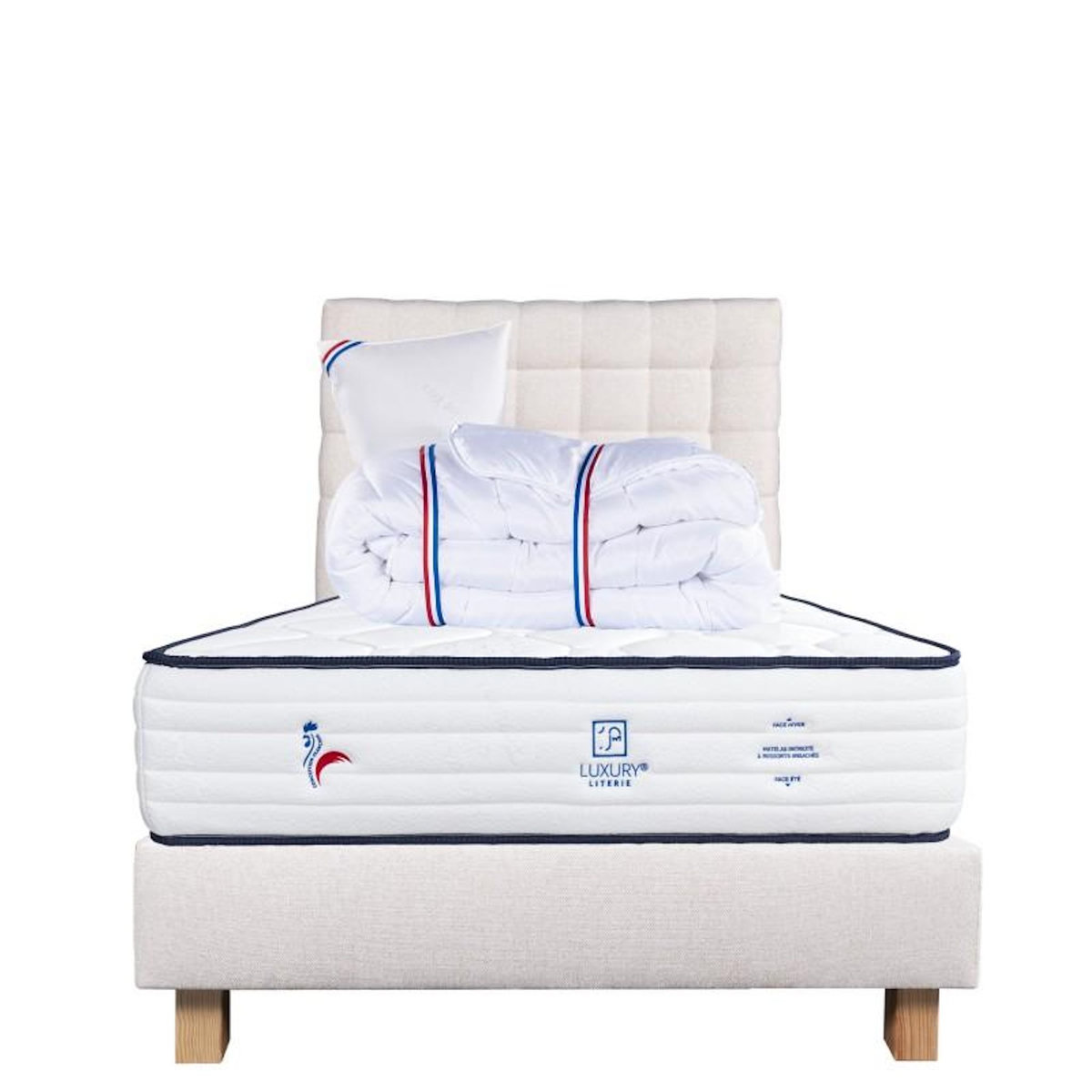 LUXURY LITERIE Ensemble literie ressorts, Patriote Ferme, Beige