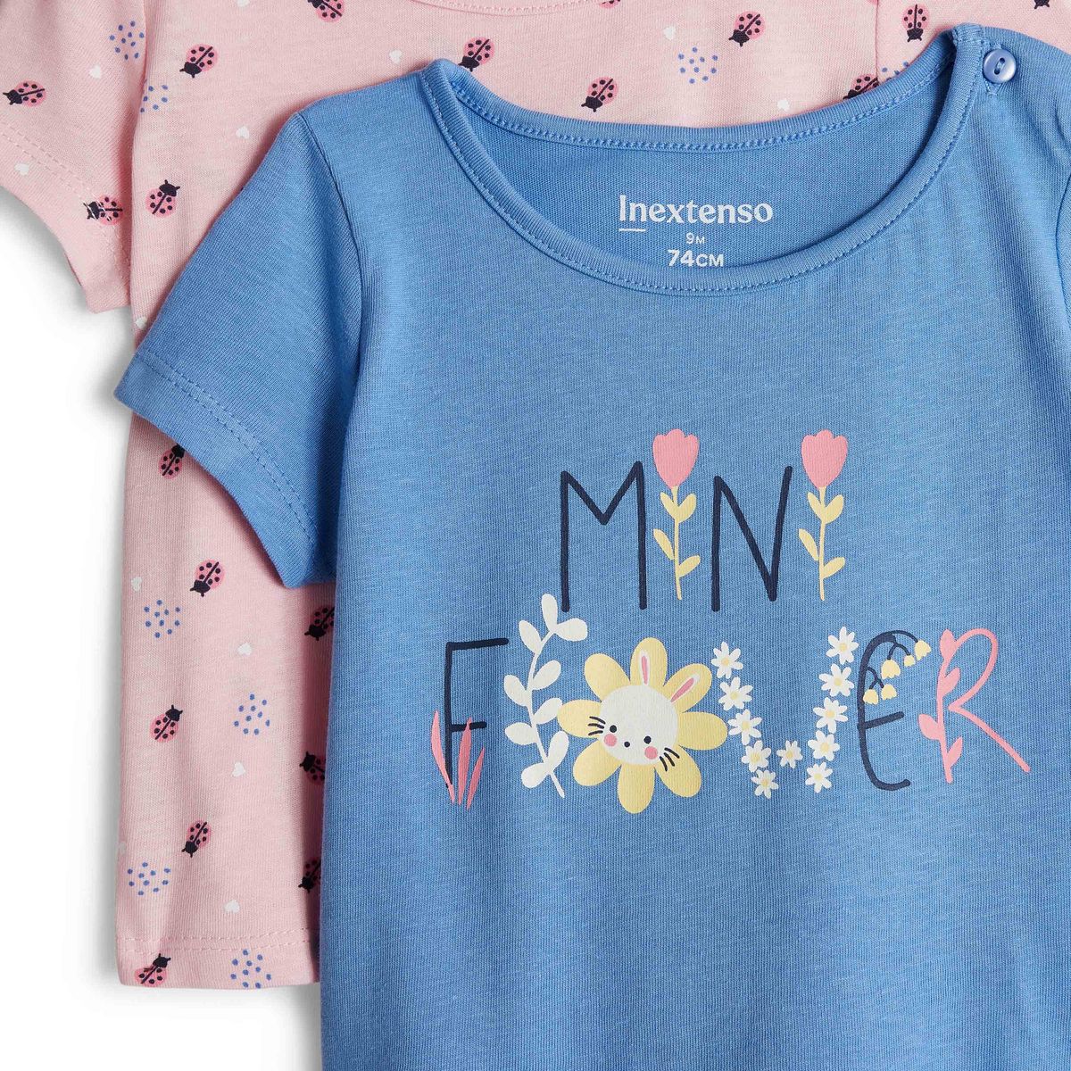 INEXTENSO Lot de 2 t-shirts manches courtes bébé fille