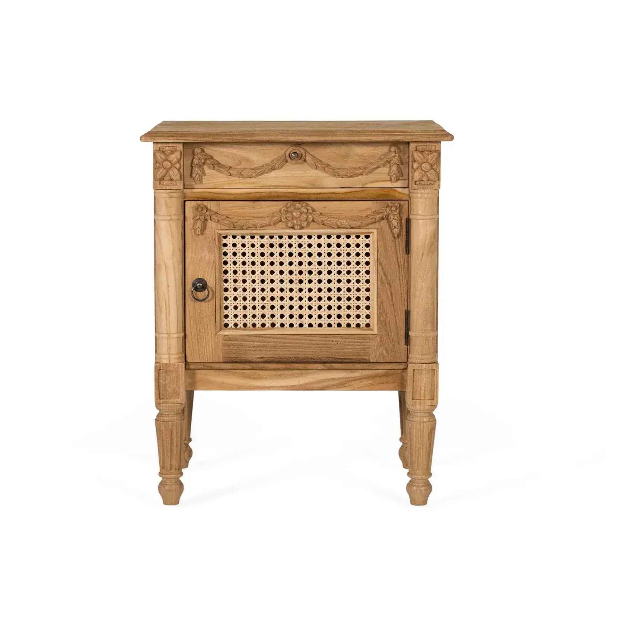 GINER Y COLOMER SL Table de chevet en bois de teck 50 cm style rustique contemporain