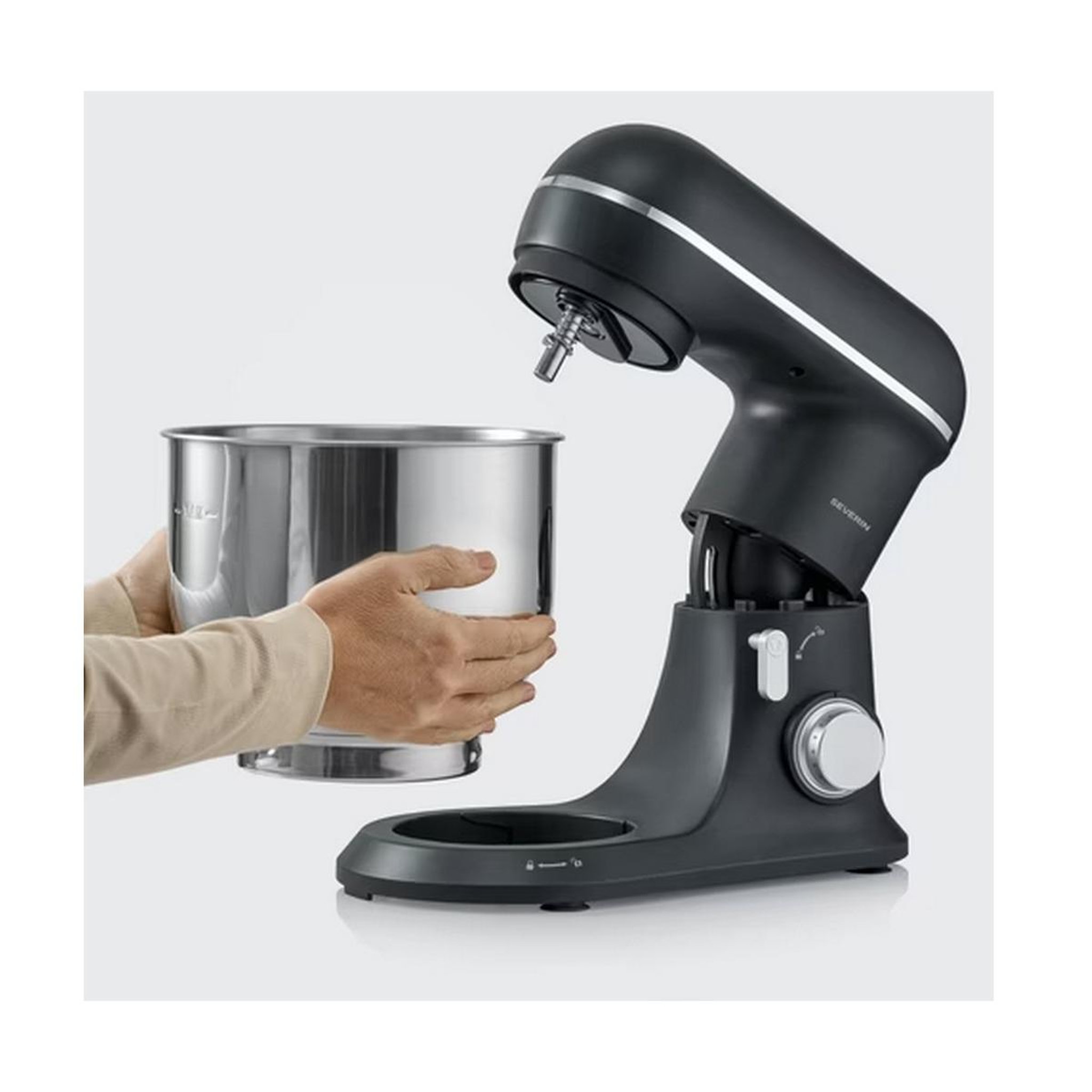 Voir la diapositive 3 : SEVERIN Robot pétrin 5.3l 1200w noir mat - km3899