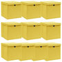 Voir la diapositive 1 : VIDAXL Boîtes de rangement et couvercles 10 pcs Jaune 32x32x32cm Tissu