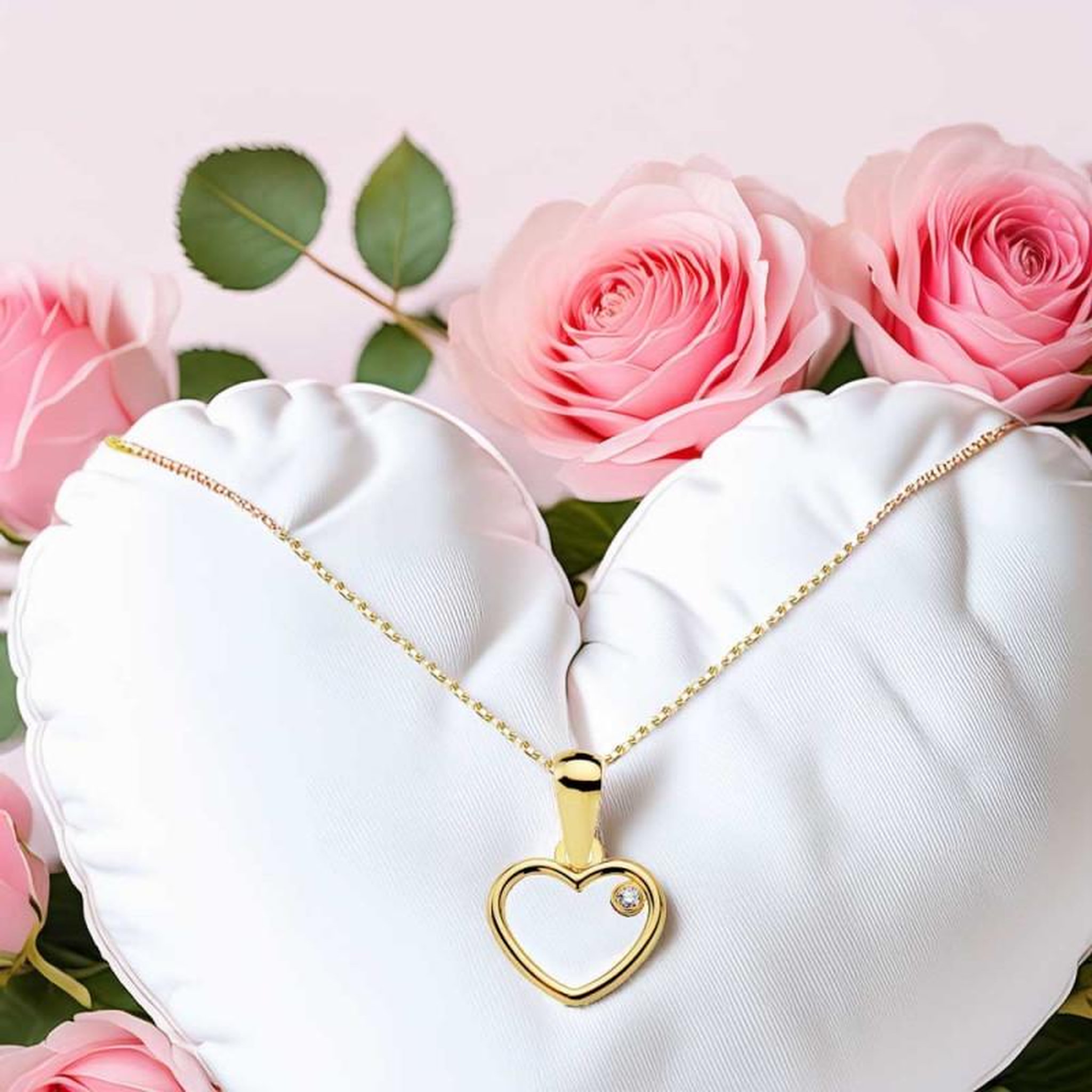 Voir la diapositive 2 : L'ATELIER D'AZUR Pendentif Or 18 Carats 750/000 Jaune Motif Coeur - Collier Chaine Dorée Offerte