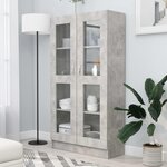 VIDAXL Armoire a vitrine Gris beton 82,5x30,5x150 cm Bois d'ingenierie