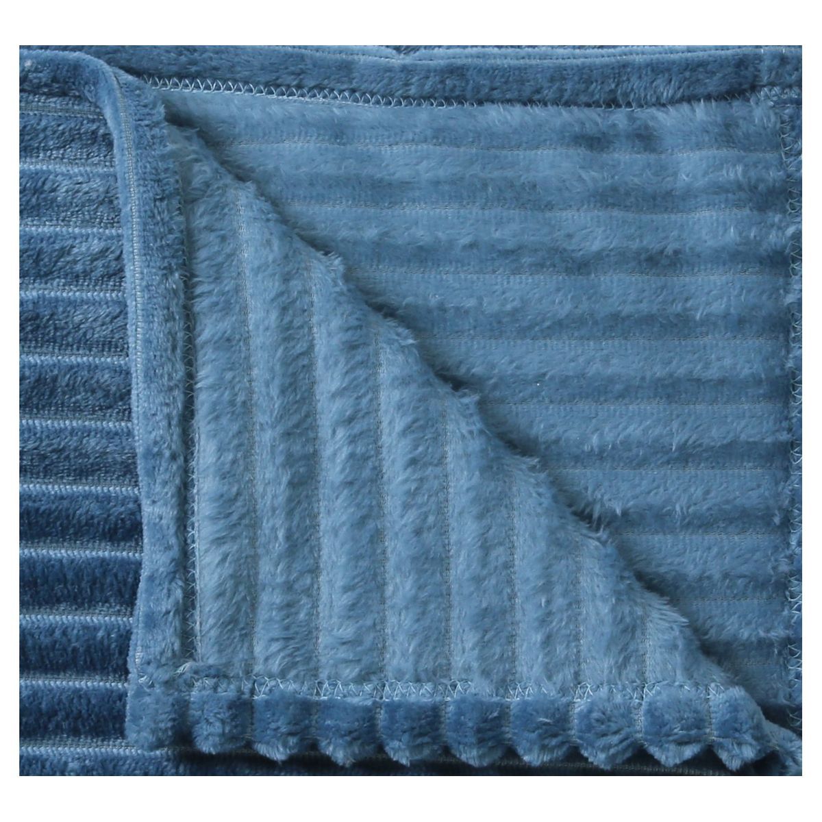 ACTUEL Couverture unie en flanelle effet gaufré 