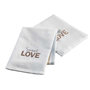 Voir la diapositive 1 : Paris Prix Lot de 2 Torchons Nid d'Abeille Brodé  Hearty  50x70cm Blanc