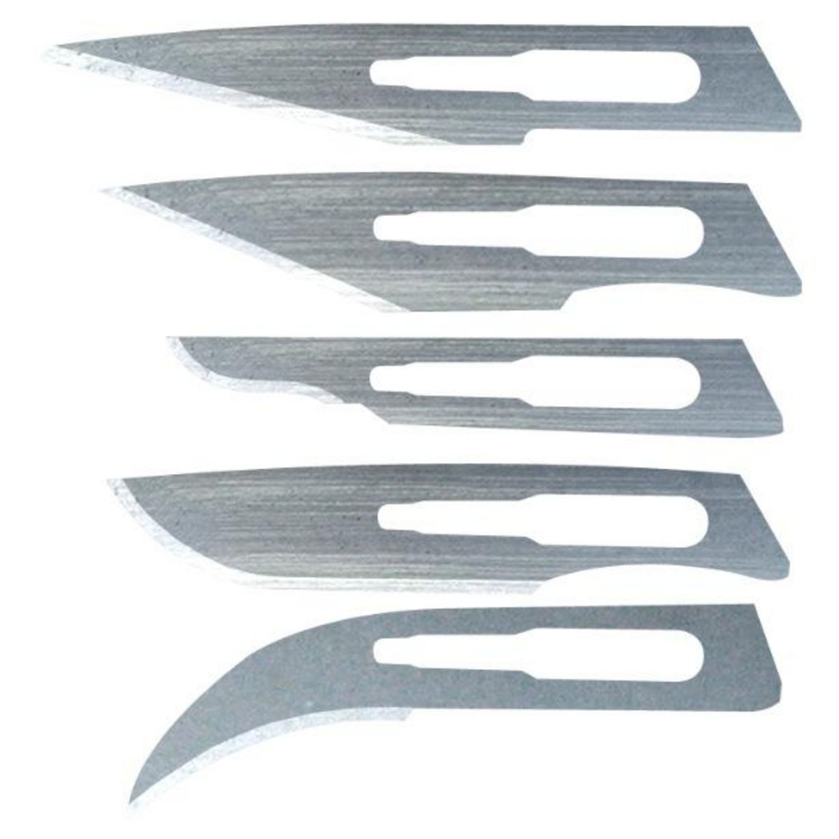 MAXICRAFT 5 lames pour scalpel (pointue, crochet, arrondie)