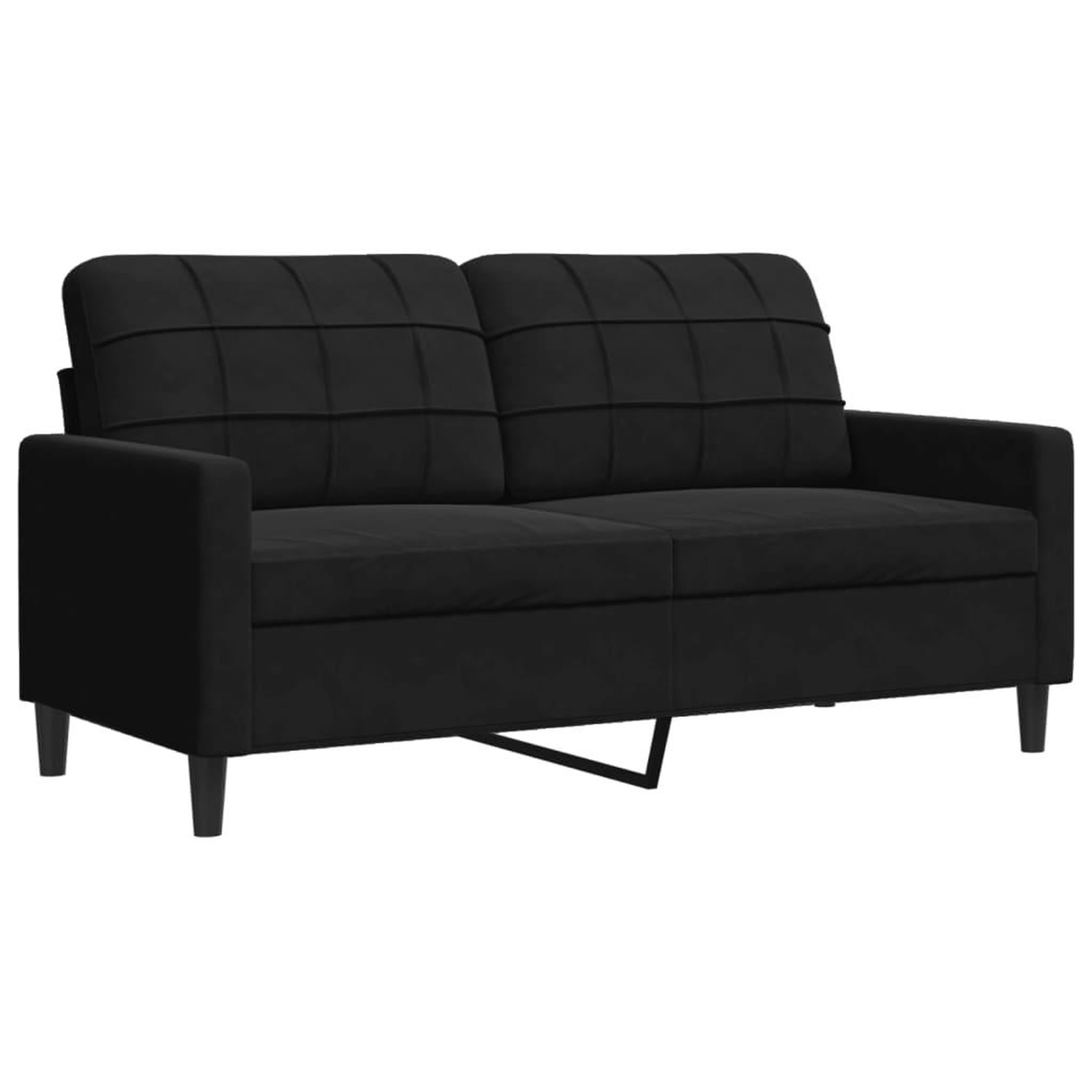 Voir la diapositive 2 : VIDAXL Canape a 2 places Noir 140 cm Velours