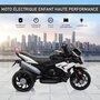 HOMCOM Moto électrique pour enfants 3 roues 6 V 3 Km/h effets lumineux et sonores noir