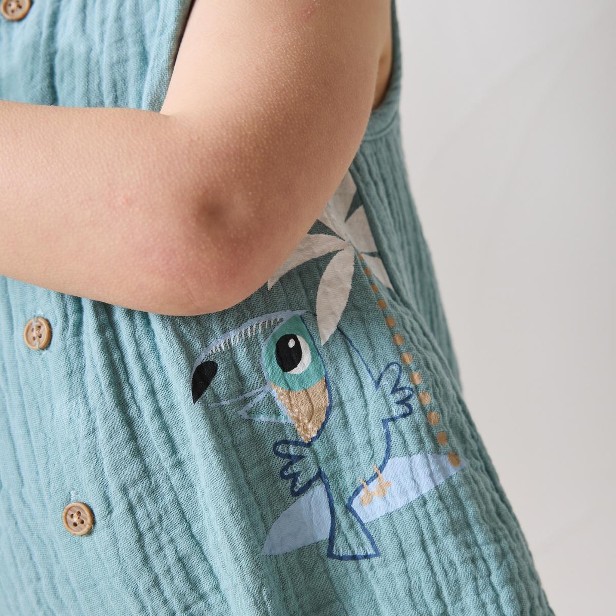 Voir la diapositive 5 : Petit BÃ©guin Combishort bébé en gaze de coton toucana