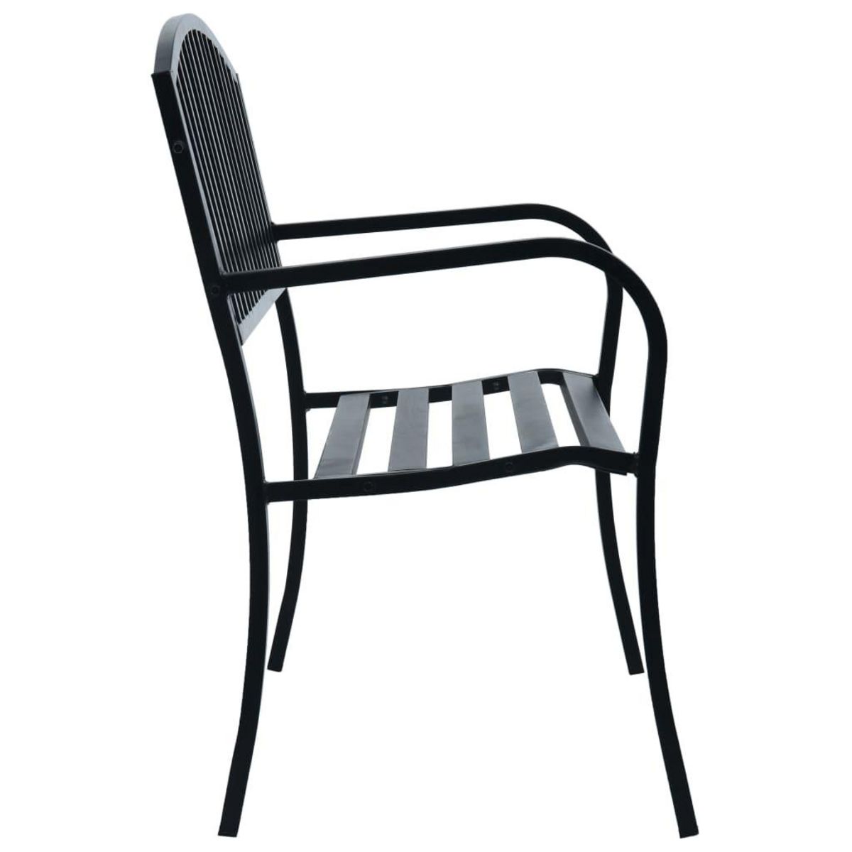 VIDAXL Banc de jardin 125 cm Noir Acier