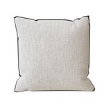 SOLEIL D'OCRE Coussin en coton recyclé 40x40 cm PIERRE, par Soleil d'Ocre. Coloris disponibles : Noir, Bleu, Gris