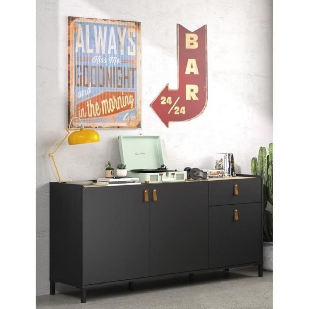 Enfilade 3 portes L160xP44xH79cm COPENHAGUE