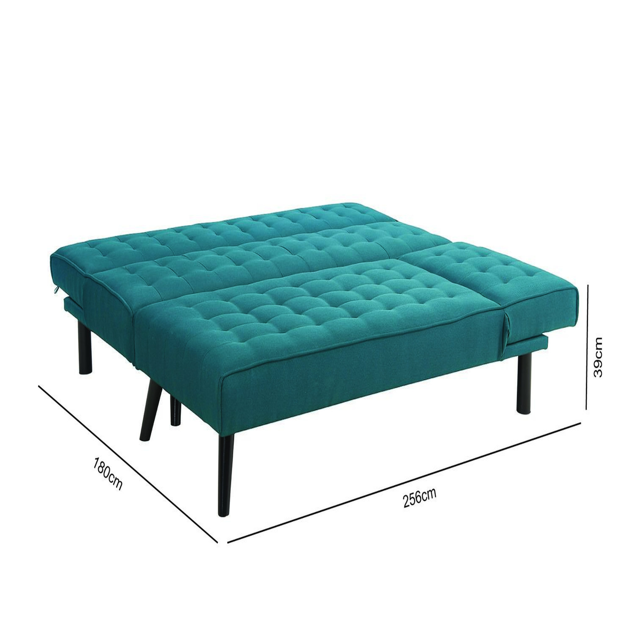 Voir la diapositive 3 : CONCEPT USINE Canapé d'angle réversible convertible 4 places en tissu bleu canard TIM