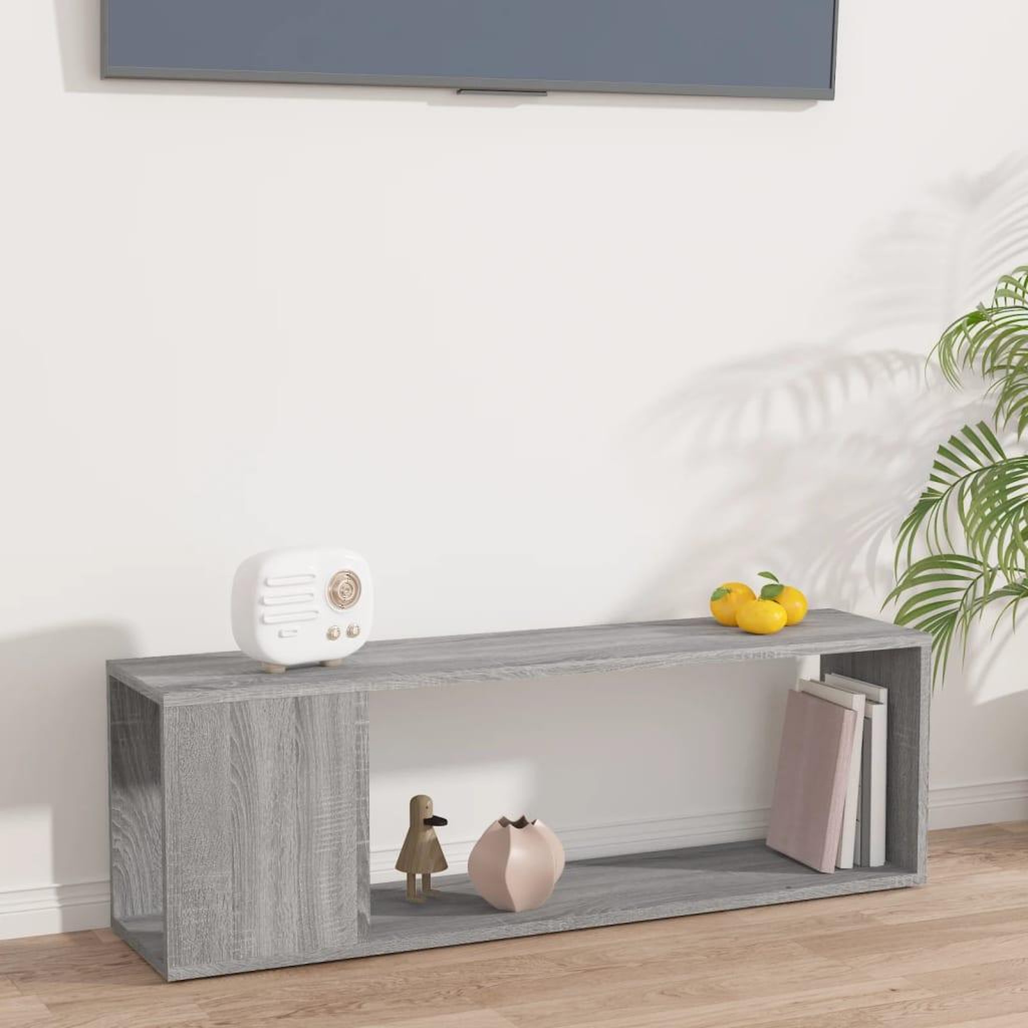 VIDAXL Meuble TV Sonoma gris 100x24x32 cm Bois d'ingenierie