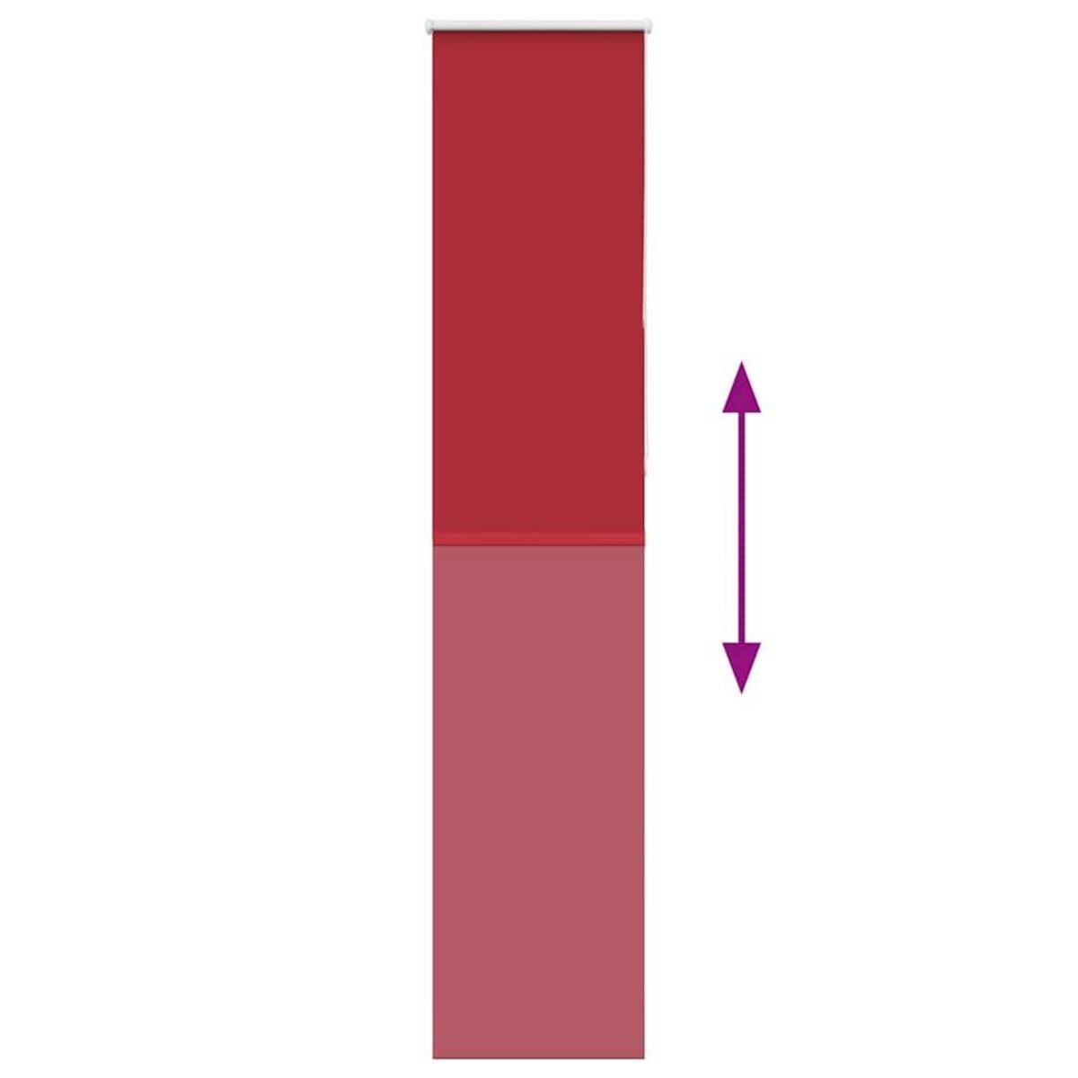 VIDAXL Store enrouleur occultant rouge largeur du tissu 50,7 cm