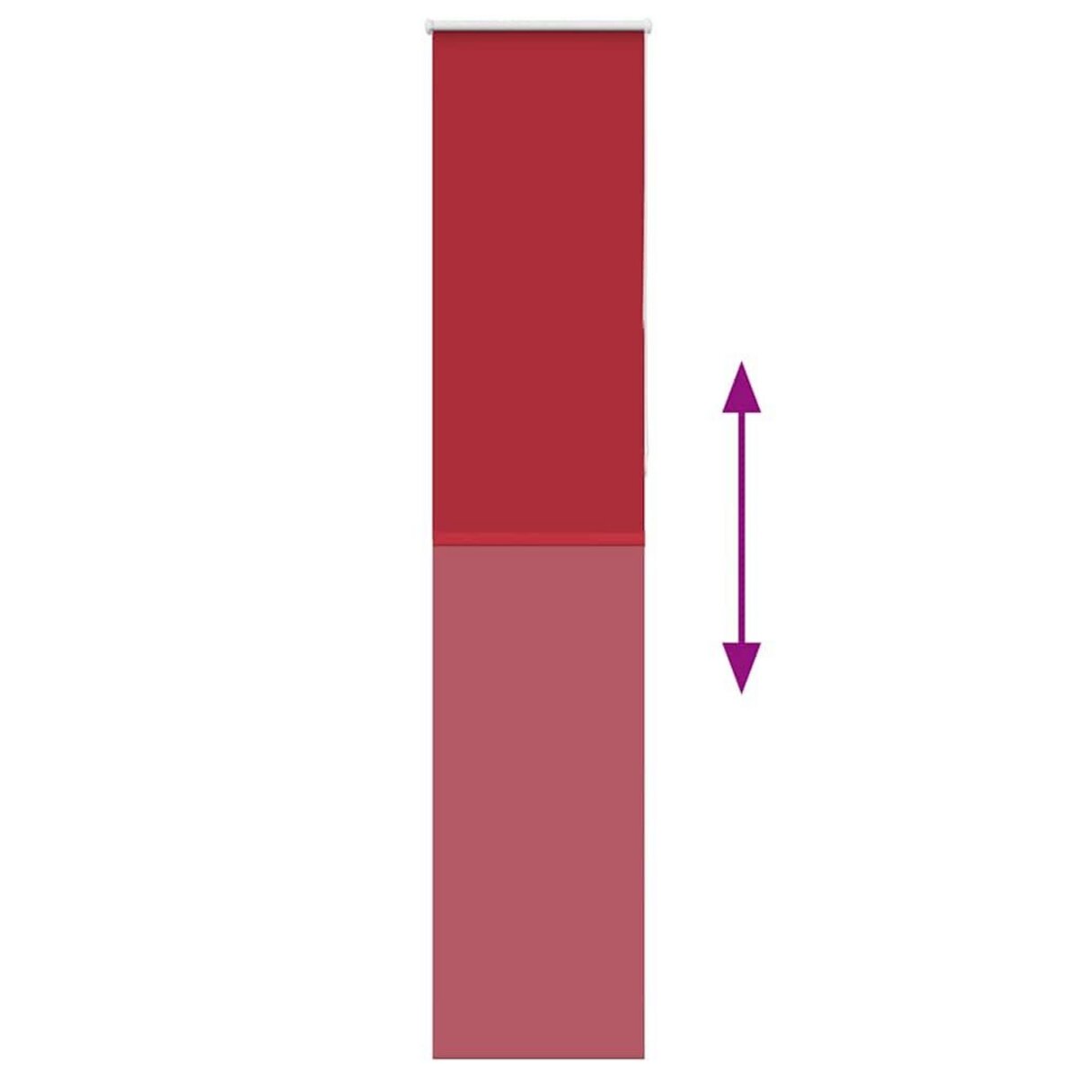 VIDAXL Store enrouleur occultant rouge largeur du tissu 50,7 cm