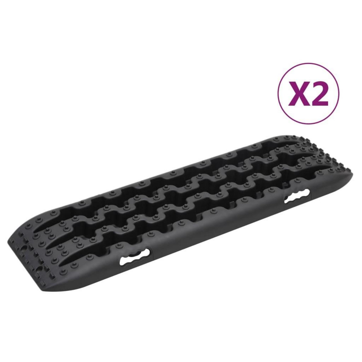 VIDAXL Planches de traction 2 pc Noir 106x30,5x7 cm Nylon