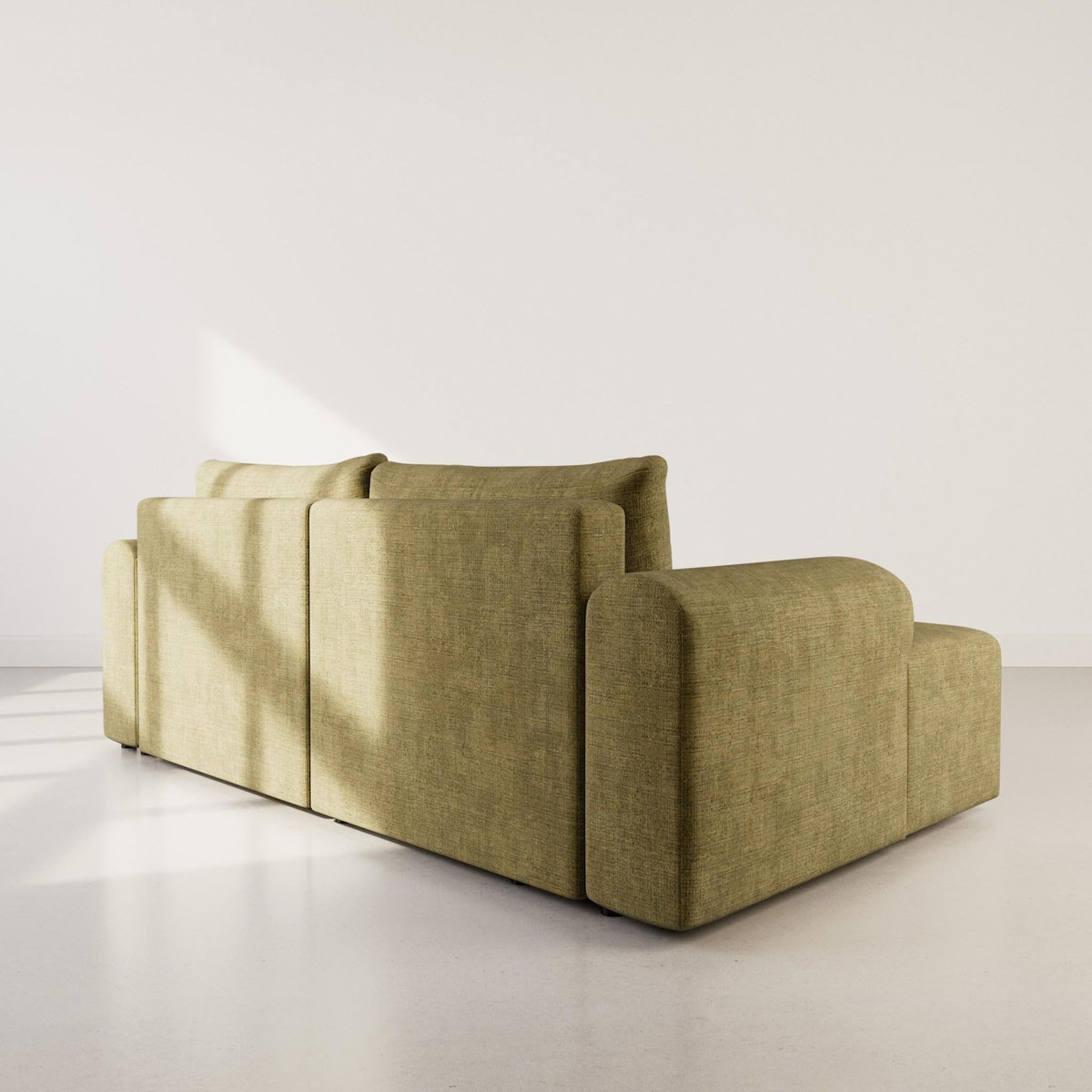 BEST MOBILIER Rebecca - canapé d'angle gauche 4 places convertible avec coffre en velours texturé