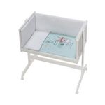 INTERBABY Berceau Cododo Tipi Oso-Vert en Hêtre Blanc avec Parure et Matelas