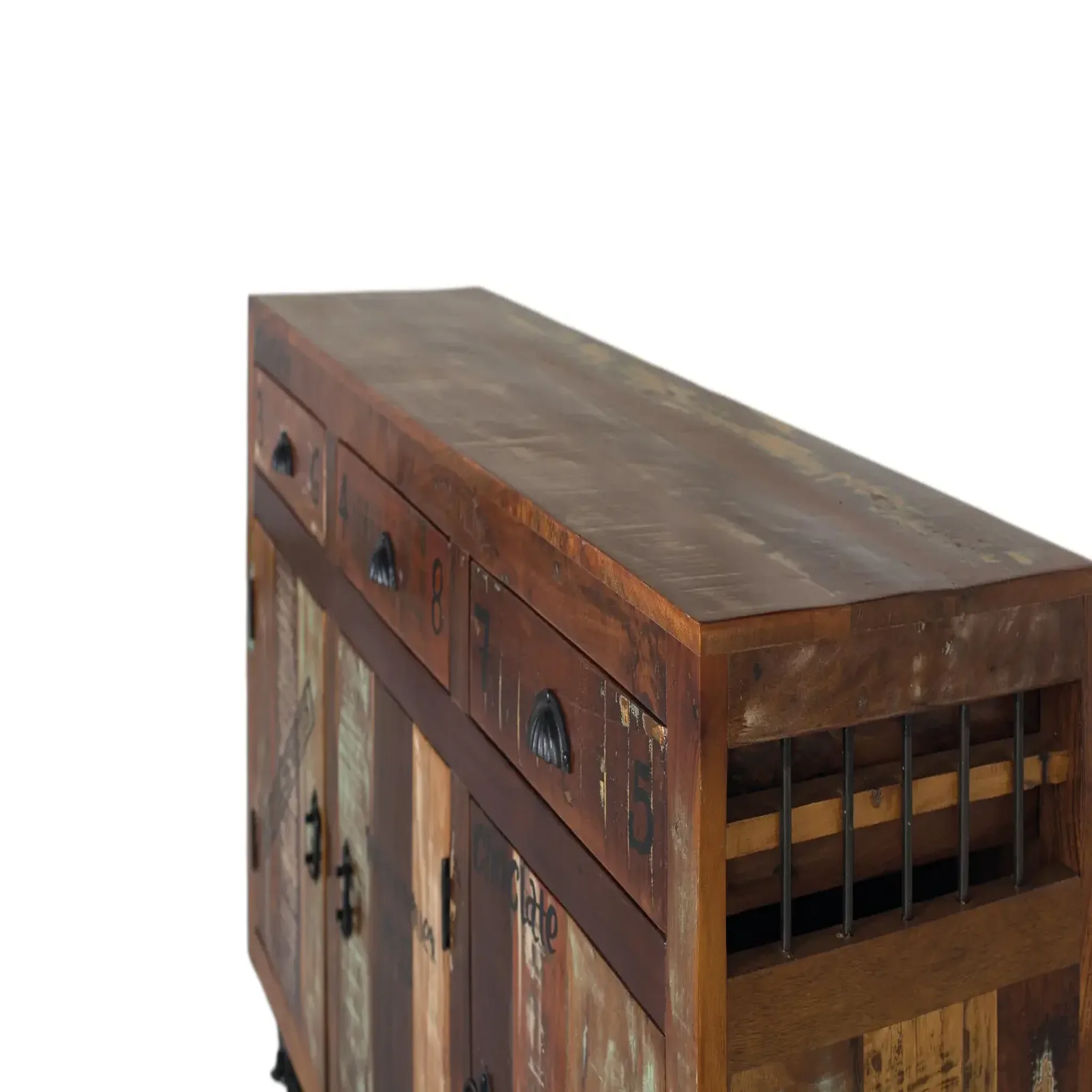 Voir la diapositive 2 : GINER Y COLOMER SL Buffet en bois recyclé 140cm style vintage moderne