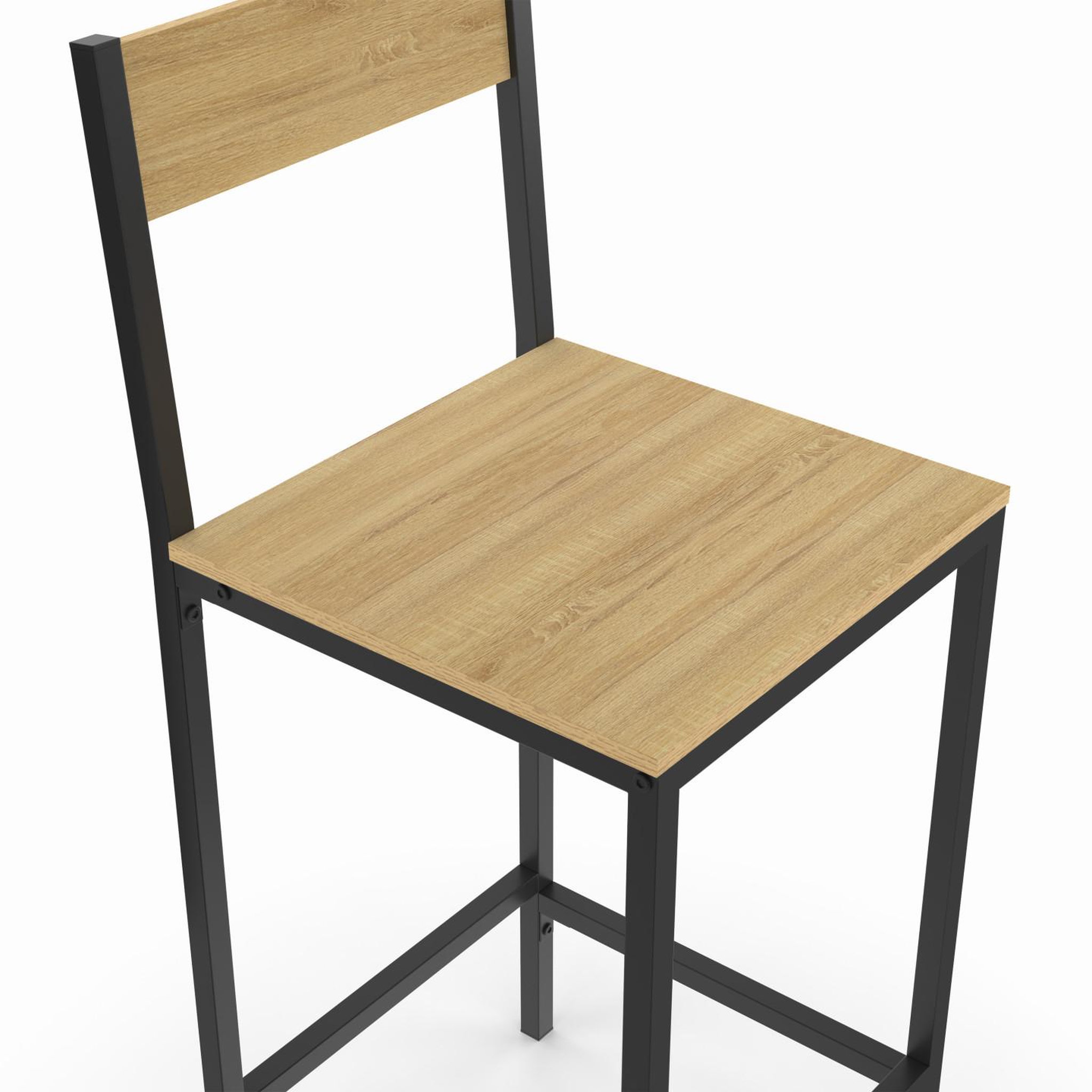 Voir la diapositive 6 : ID MARKET Lot de 2 tabourets de bar detroit avec dossier chaise de cuisine design industriel