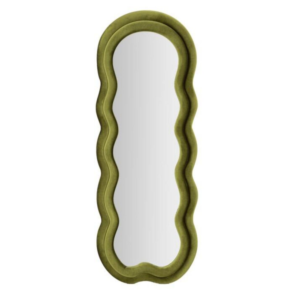 Paris Prix Miroir Mural en Velours  Wavy  160cm Vert